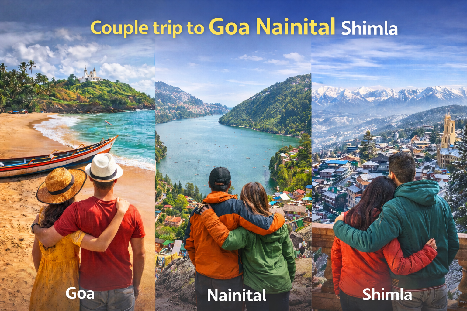 Couple Trip – Goa, Nainital & Shimla